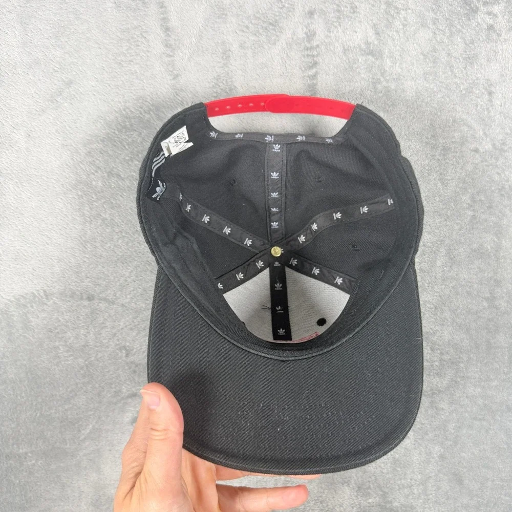 Adidas Snapback Hat Black Red White Trefoil Logo Cap